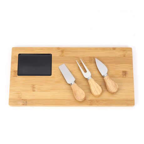 Tabla de Quesos Rectangular M con Utensilios Beige