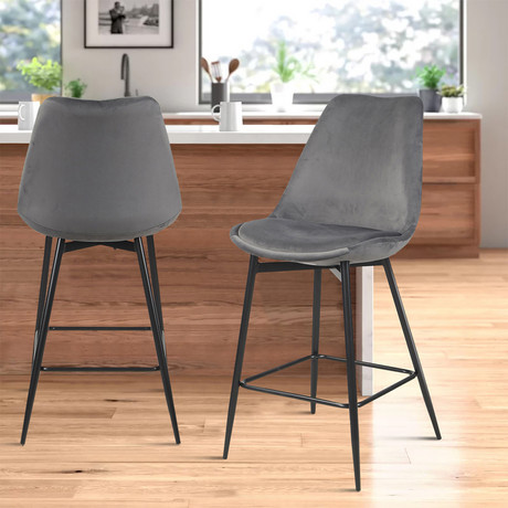 Pack 2 Sillas de Bar Atlanta Gris