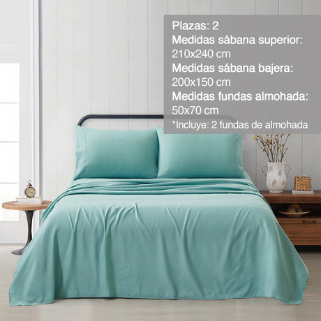 Sábanas de Microfibra Ellie 2 Pl Verde