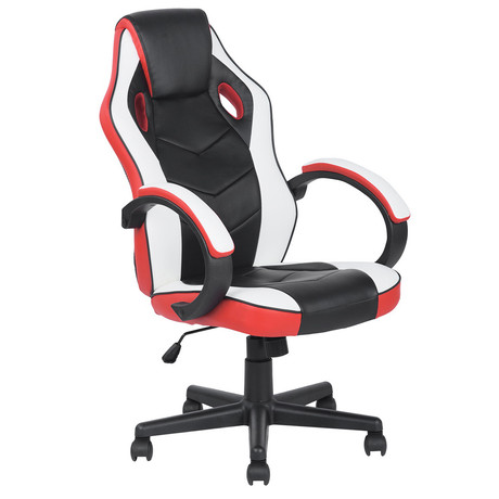 Silla Gamer PU Flow Ergonómica Escritorio - Blanco/Rojo