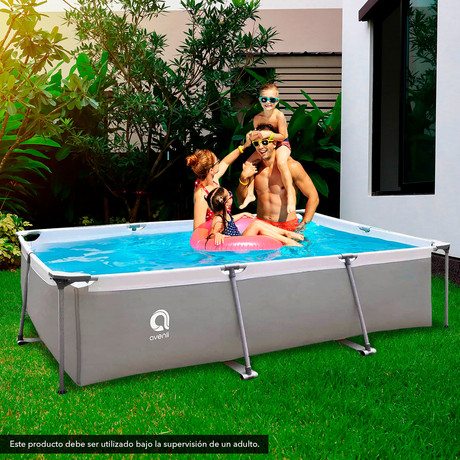 Piscina Rectangular Armable Gris 3701 Lt