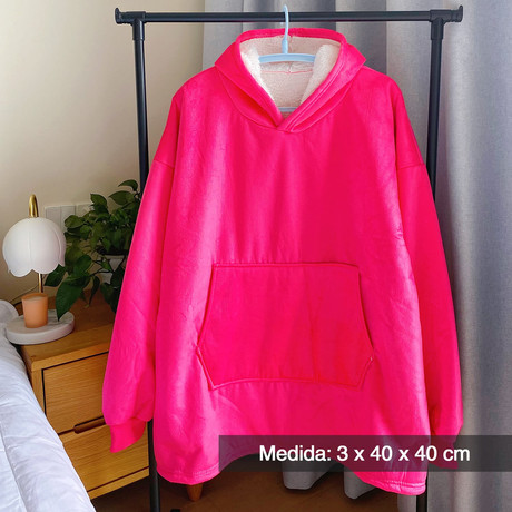 Manta Bracitos Frazada Polerón con Capucha Rosa