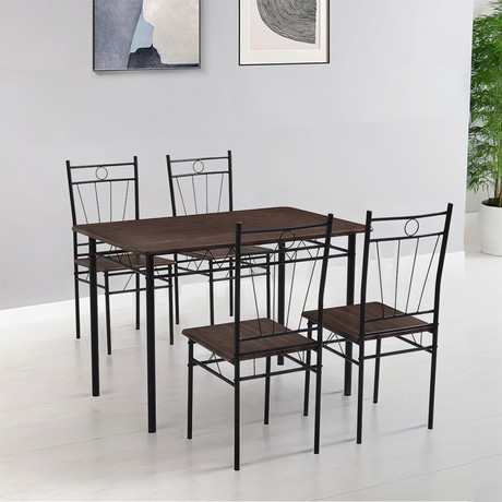 Juego de comedor 4P Verona Negro 74x70x110 cm