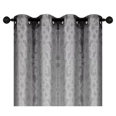Cortina 3D Jacquard con Ojales 140x220 cm Gris