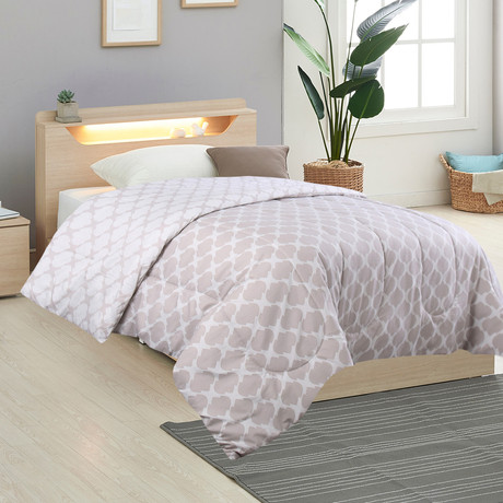 Plumón Estampado 1,5 Plazas 220x160 cm Gris