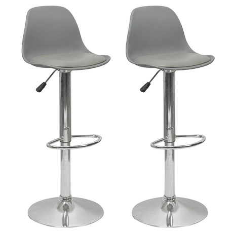 Pack 2 Sillas Altas Bar Taburete Orlando-T Gris