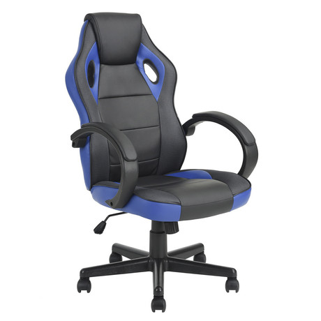 Silla Gamer PU Ergonómica - azul