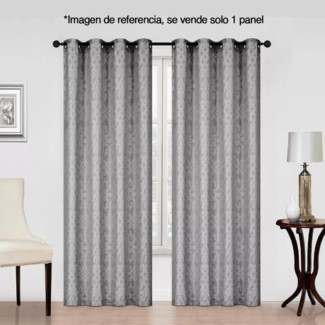 Cortina 3D Jacquard con Ojales 140x220 cm Gris