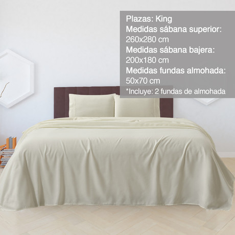 Sábanas de Microfibra Ellie King Blanco