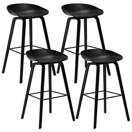 Pack 4 Piso Bar Estilo Nórdico Negro
