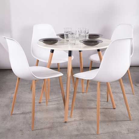 Comedor 4P Emily 80X74 + Sillas Charlton Pp Blanco