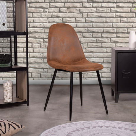 Pack de 2 Sillas de Comedor Vintage PU Terciopelo