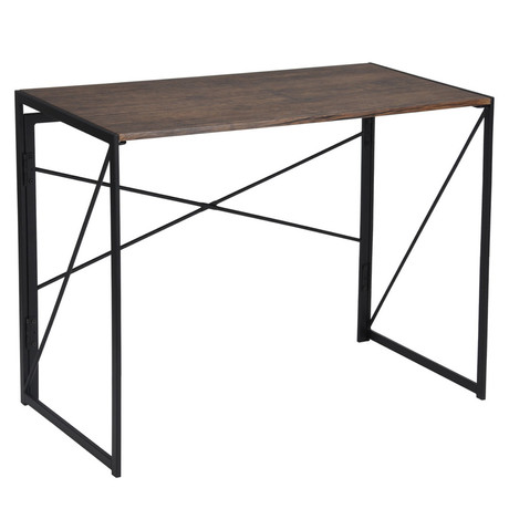 Escritorio Arrimo Plegable Metal y MDF Café