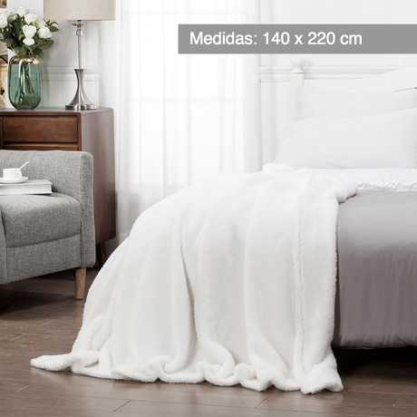 Manta Sherpa 140x220 cm Marfil