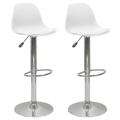 Pack 2 Sillas Altas de Bar Orlando-T Blanco