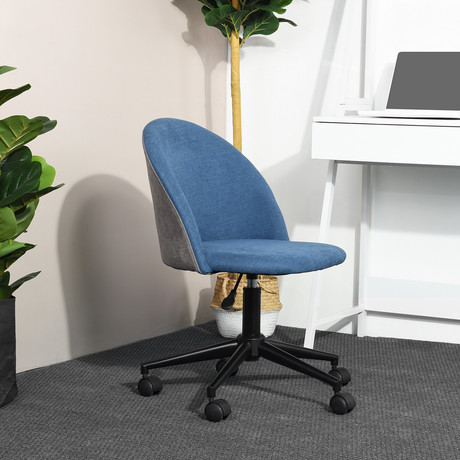 Silla de Oficina Bicolor Altura Ajustable Azul