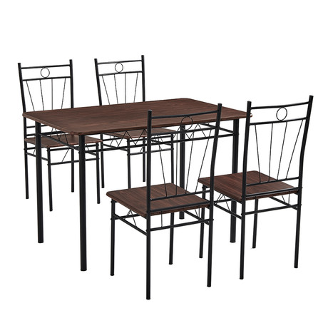 Juego de comedor 4P Verona Negro 74x70x110 cm