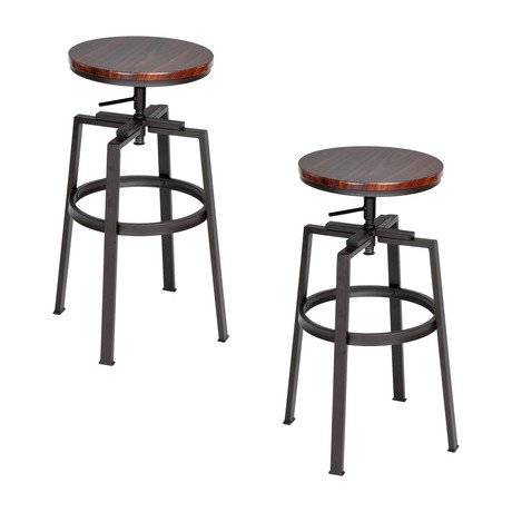 Pack 2 Piso de Bar Altura Regulable Nogal Café