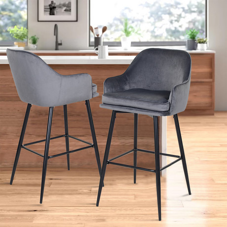 Pack 2 Sillas de Bar Frankfurt Gris