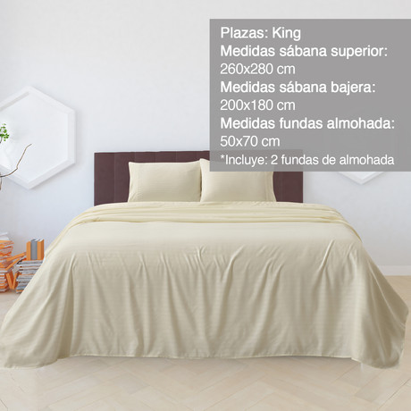 Juego de Sábanas Amelie King Beige