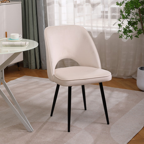 Pack 2 Sillas de Comedor Terciopelo Oval Beige
