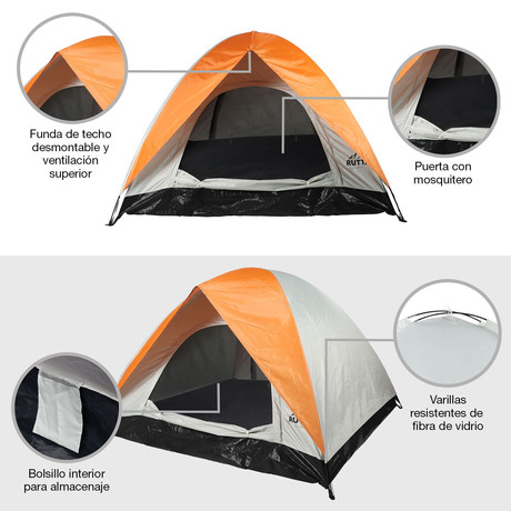 Carpa 4 Personas Camping Outdoor Blanco