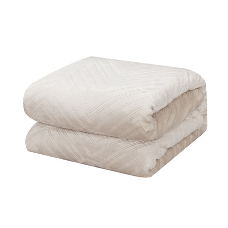 Manta Sherpa Doble Cara 140x220 cm Beige
