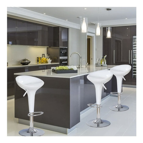 Pack 2 - Piso Bar Regulable Taburete Estilo Retro - Blanco