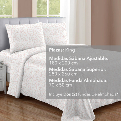 Juego de Sábanas de Microfibra King Size Estampado