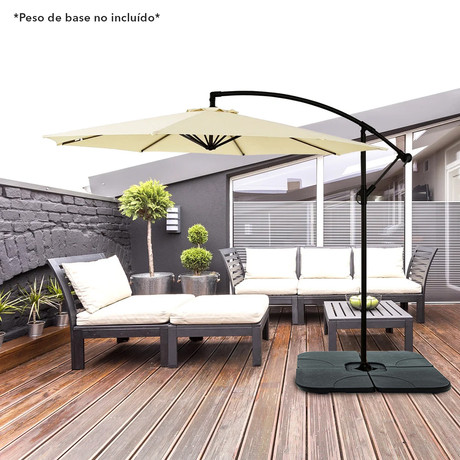 Sombrilla Quitasol Lateral Diámetro 3 metros Beige