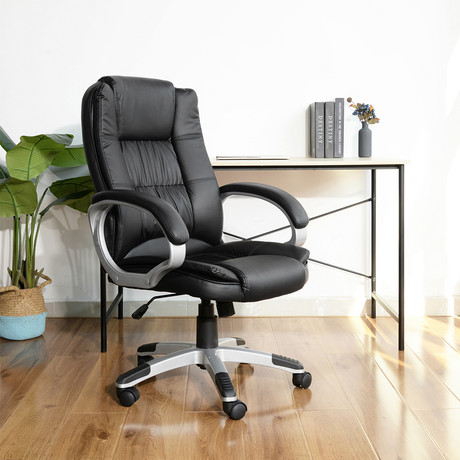 Silla de Oficina de PU Reclinable Altura Ajustable
