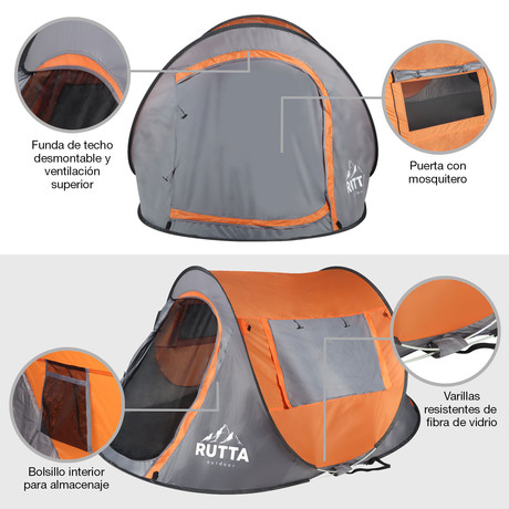 Carpa Pop Up 2 Personas Naranjo