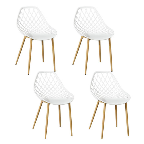 Pack de 4 Sillas para Comedor o Terraza - Blanco