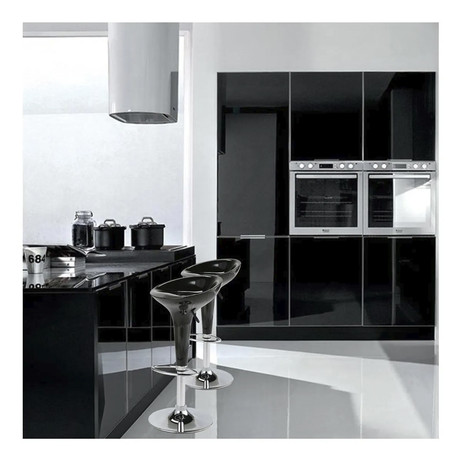 Pack 2 - Piso Bar Regulable Taburete Estilo Retro - Negro
