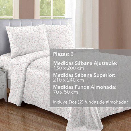 Juego de Sábanas de Microfibra 2 Plazas Estampado