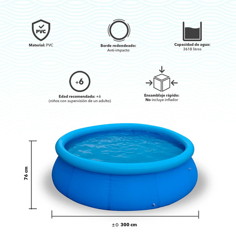 Piscina Inflable Self Formed 3.618Lts  300cm x76cm