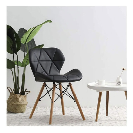 Pack 4 - Silla Eames Acolchada - Negro