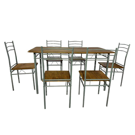 Juego de comedor 6P Capri Silver 74x80x140 cm
