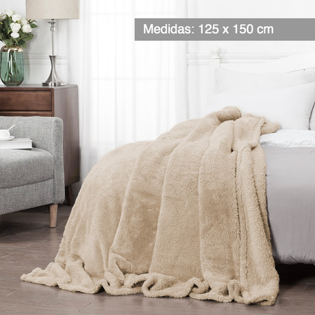 Manta Sherpa 125x150 cm Beige