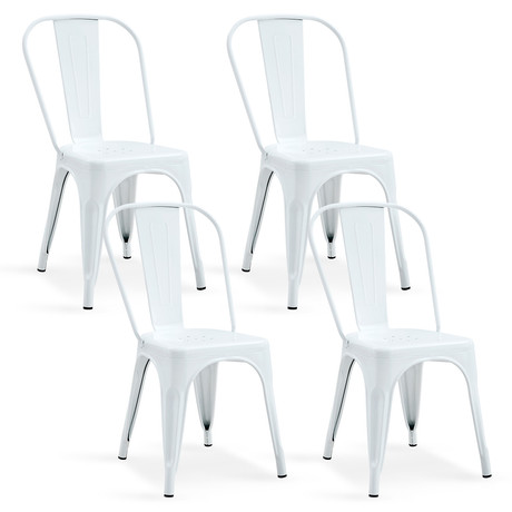 Pack De 4 Silla Metal Tolix Blanco