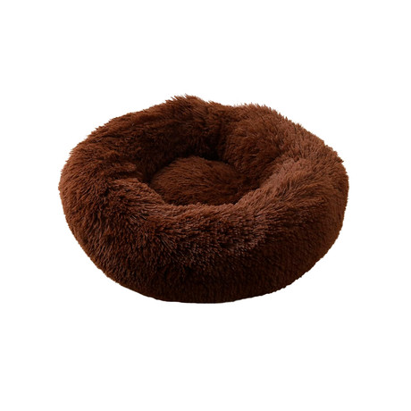 Cama Mascotas Antiestres Circular Felpa S Café