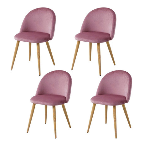Pack 4 - Silla Terciopelo Vintage Rosa