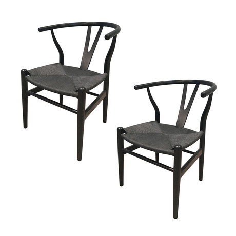 Pack 2 Sillas de Comedor Wishbone Negro