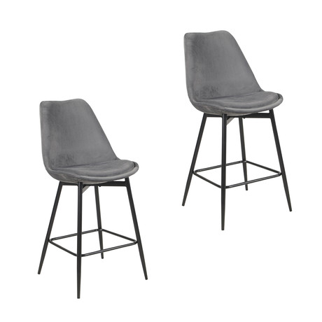 Pack 2 Sillas de Bar Atlanta Gris