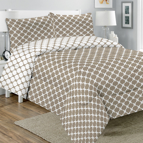 Plumón Estampado King Size 215x260 cm Café