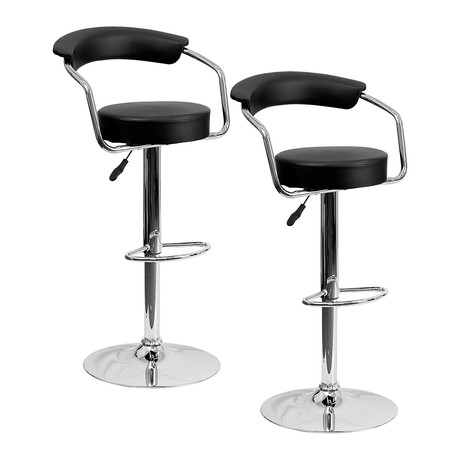 Pack 2 Pisos Bar Taburete Moderno Negro