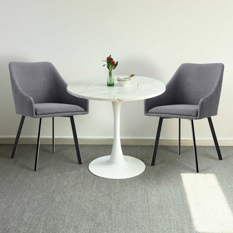 Comedor 2P Marmol 80X75 + Sillas Pereira Gris