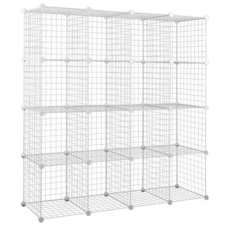 Estante Metal 16 Cubos - Blanco