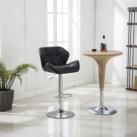 Pack 2 Silla Alta Bar Acolchada con Respaldo Negro