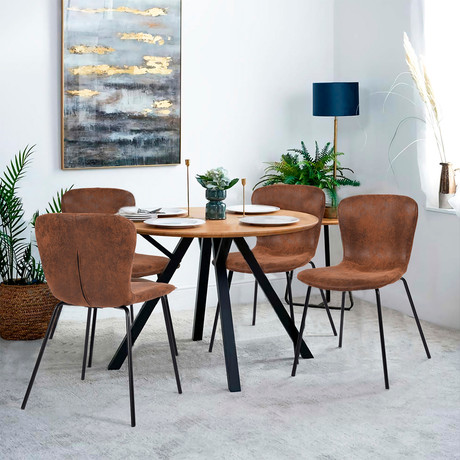 Pack 4 Sillas de Comedor Citrino Café